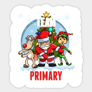 Team Primary Santa Elf Reindeer Flossing Kids Christmas Sticker